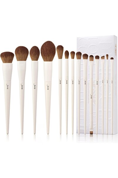 Jessup مجموعة فرش مكياج - فرش صناعية فاخرة، 14 قطعة، رمادي فاتح، T329