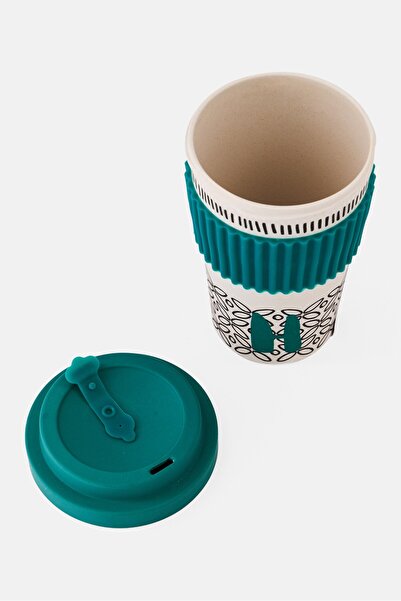 Kitchen Craft Bamboo Letter H Re-usable Travel Mug 410ml, Multicolor