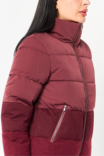 Lacoste Women Quilted Puffer Jacket, Maroon