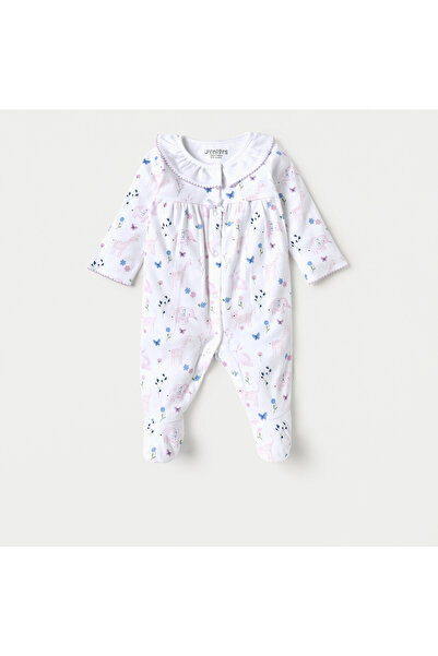 Juniors All-Over Print Closed Feet Sleepsuit with Long Sleeves