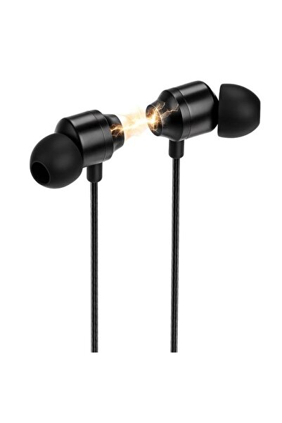 DAsiNU Casti Handsfree Audio Metalice Magnetice Negre cu Microfon i-JMB