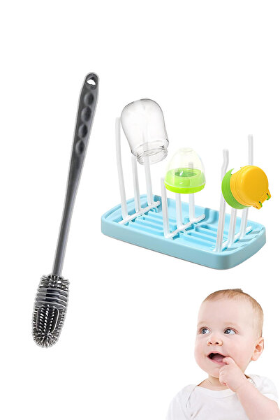 Fresh Moon Biberon Kurutucu Standı Ve Biberon Emzik Temizleyici Fırça Seti Su Süt Şişesi Emzik Asma Aparatı