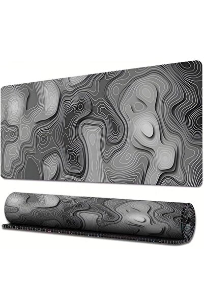 ECVV Gaming Mouse Pad XL - 80x30cm (Gradient Black Topographic)