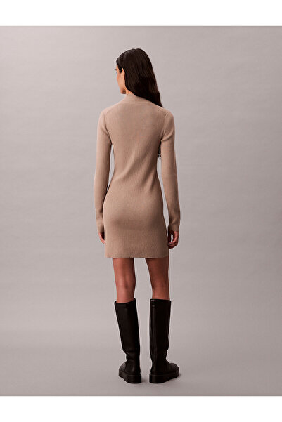 Calvin Klein Cotton Knit Roll Neck Dress