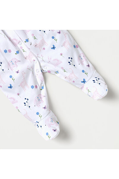 Juniors All-Over Print Closed Feet Sleepsuit with Long Sleeves