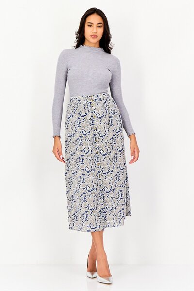 PROMOD Women Paisley Print Maxi Skirt, Multicolor