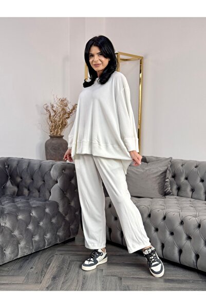 RAMONA BADESCU EXCLUSIVE Fine knit tracksuit with oversized blouse and straight pants