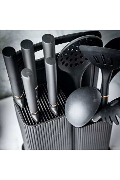 Klausberg KB 7835 kitchen utensil set, 12 pcs, Stainless steel, Black