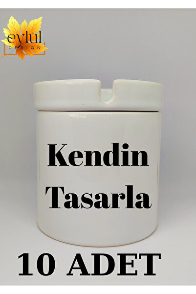 Eylül Design 10 قطع من سلة المهملات السيراميكية ذات التصميم الخاص مطبوع من تص...