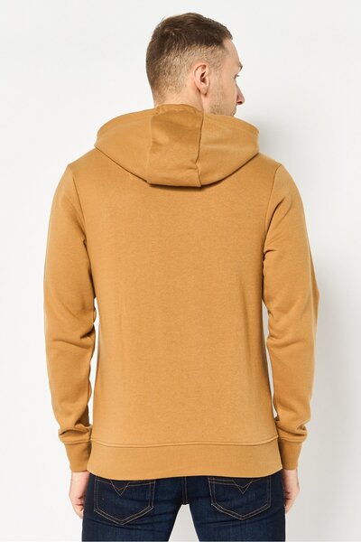 Threadbare Men Hooded Embroidered Logo Long Sleeves Sweatshirt, Camel