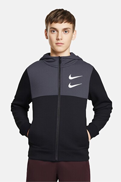 Nike سويت شيرت خارجي بأكمام طويلة ومقاس قياسي للأطفال الأولاد، متعدد الألوان