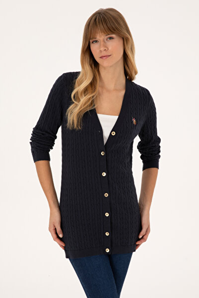 U.S. Polo Assn. Kadın Lacivert Basic Triko Hırka 50317683-VR033