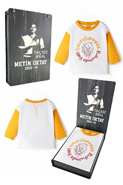 Galatasaray Original Yellow White Sweat Metin Oktay Printed Gift Wooden Boxed
