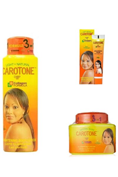 Carotone مجموعة تفتيح البشرة (كولاجين) مكونة من 3 قطع: كريم 135 مل، لوشن للجس...