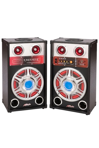 KlaussTech Set of 2 Speakers 1 Active + 1 Passive, 2 X 80 W, Bluetooth, Usb, Volume Level, 2 Microphone Inputs