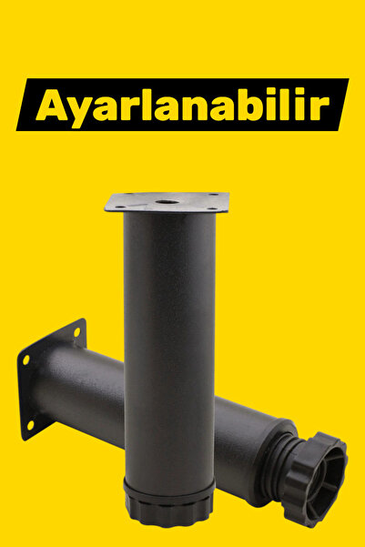 MH MiniHediye Maple Adjustable Metal 15 cm Black Furniture Sofa Armchair Base Riser Support Leg Feet