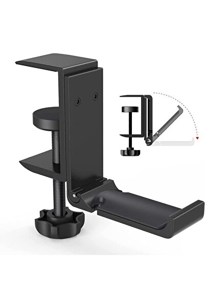 Arabest Under Desk Headphone Stand Foldable Gaming Headset Mount Universal Metal Earphone Holder Hook