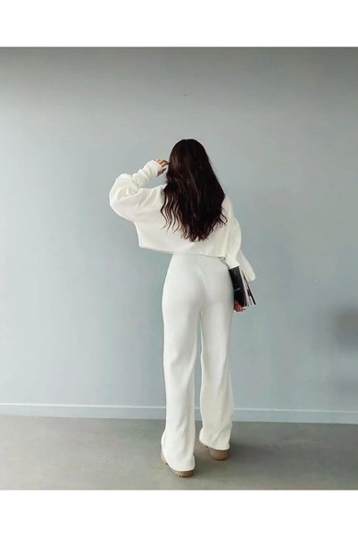 NZL TEKSTİL Set de pantaloni crop cu talie înaltă, cu manșete la degete, 2 piese, DGN'S