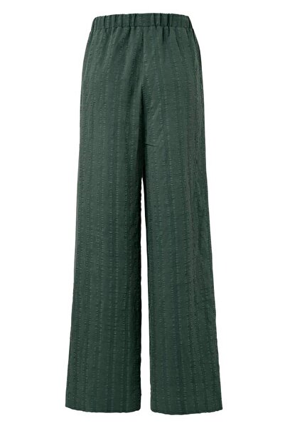 Tchibo Women Regular Fit Drawstring Palazzo Pants, Green
