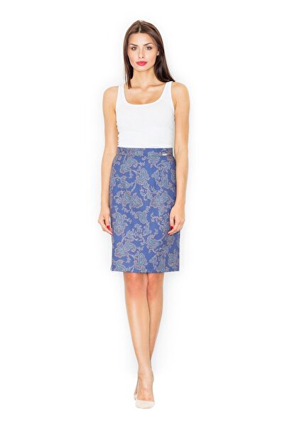 Figl Elegant pencil skirt with geometric pattern M516 size S