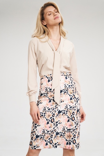 Figl Leopard Printed midi pencil skirt with buttons M697 size M