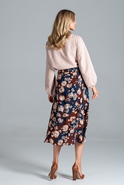 Figl A-line flared midi skirt - buttoned skirt with print M830 size S/M