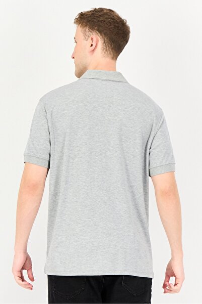 Chaps Men Regular Fit Embroidered Logo Short Sleeve Polo Shirt, Grey