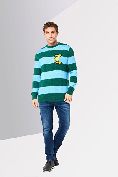 Lacoste Men Crew Neck Stripe Sweater, Multicolor