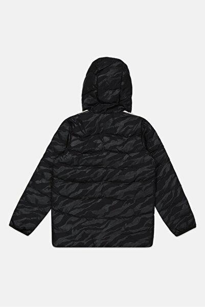 adidas Kids Boy Sportswear Fit Hooded Brand Logo Puffer Jacket, Black Combo