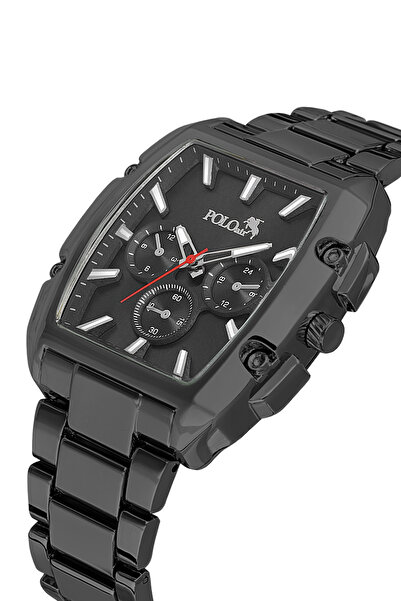 Polo Air ساعة يد رجالية بعلبة مستطيلة لون أسود PL-7027E1x