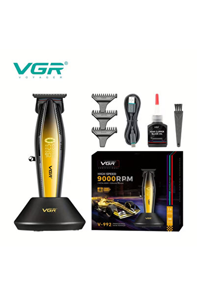 VGR V-992 Profesyonel 9000 RPM Yüksek Hız Metal Gövde Şarjlı Saç ve Sakal Çiz...