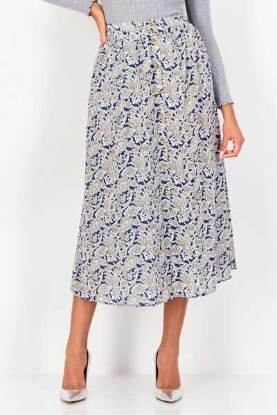 PROMOD Women Paisley Print Maxi Skirt, Multicolor