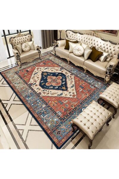 KEKE سجاد أمريكي عصري ناعم مضاد للانزلاق، مقاس 140×200 سم (قاع من القطن والكش...