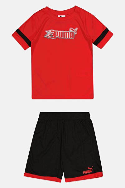 Puma Kids Boy 2 Pieces Short Sleeve T-Shirt And Shorts Set, Multicolor
