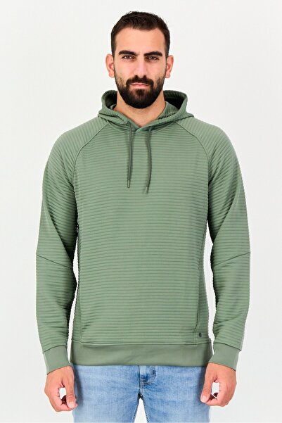 Apana Men Solid Long Sleeve Hoodie, Sage Green