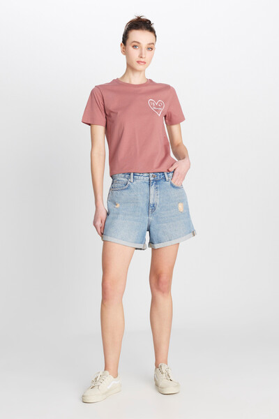 WRANGLER %100 Pamuk Regular Fit Normal Kesim Mavi Mini Denim Jean Şort