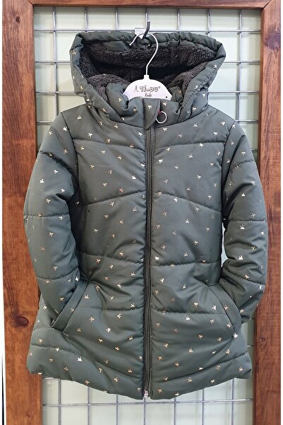 ESKİŞEHİR YUMURCAK Girl's Gilded Fur-Lined Coat