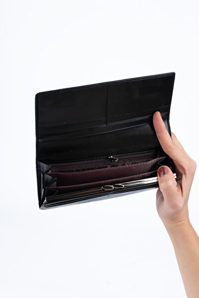 saraci leather craft Vegan Imported Leather Women's Wallet – Large Capacity Portfolio Wallet with Multi-Compartment Card Holder and Zipper Closure