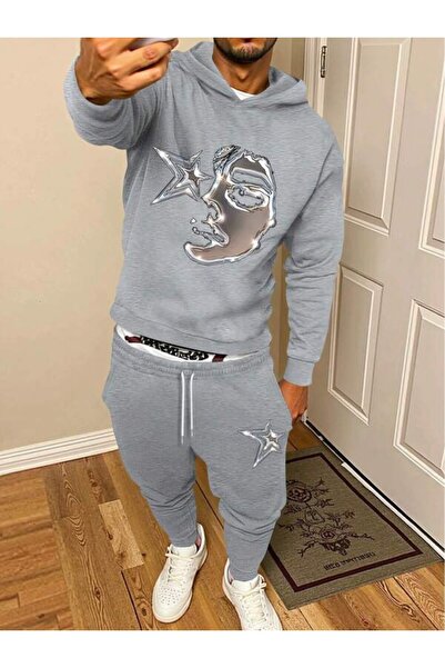 Soothing Space Krom Yıldız & Yüz Printed Unisex Tracksuit Set