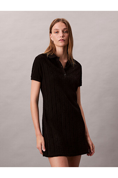 Calvin Klein Logo Jacquard Polo Dress