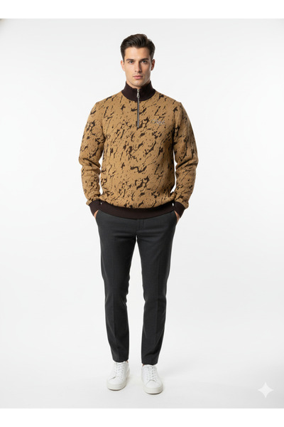 Okté Ανδρικό φούτερ με φερμουάρ – Jacquard Terrain (Unique Edition)