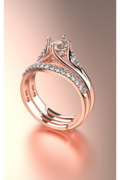 giove jewelry Çiftli Zirkon Yüzük Seti – 925 Ayar Gümüş Altın Kaplama | Merke...