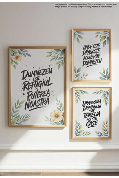 21mxm God is our Strength - Unframed Romanian Religious Canvas Poster - Digital Print