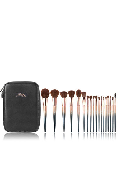 Jessup مجموعة هدايا فاخرة من 18 فرشاة مع حقيبة سوداء T264+CB006