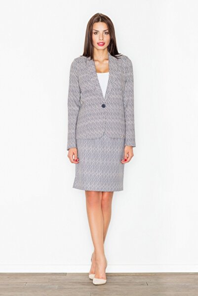 Figl Elegant pencil skirt with geometric pattern M516 size L