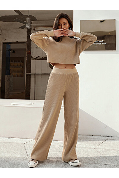 FridayIn Female Fast fashion High collar Jacquard Slim Pants suit