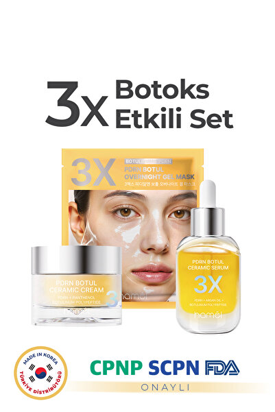 3X PDRN Botul Sodium DNA Botoks Etkili Doku Onarıcı Üçlü Bakım Seti