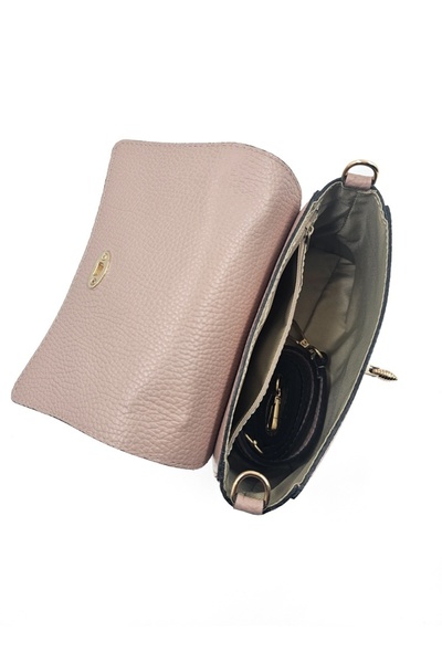 Posete Fagaras Kirsti Leather Purse - Grey, Casual Bag Made of Genuine Leather, Handbag, Bags