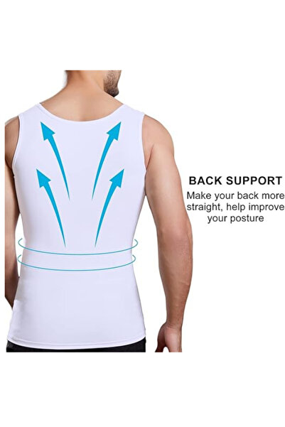 Genaric Mens Slimming Body Shaper Vest Shirt Abs Top Compression Shirt Shapewear Slimming Vest for Men
