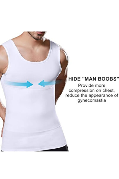 Genaric Mens Slimming Body Shaper Vest Shirt Abs Top Compression Shirt Shapewear Slimming Vest for Men
